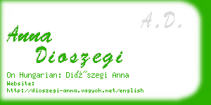 anna dioszegi business card